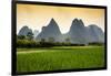 China 10MKm2 Collection - Karst Mountains at sunset - Yangshuo-Philippe Hugonnard-Framed Photographic Print