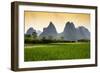 China 10MKm2 Collection - Karst Mountains at sunset - Yangshuo-Philippe Hugonnard-Framed Photographic Print