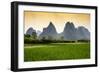 China 10MKm2 Collection - Karst Mountains at sunset - Yangshuo-Philippe Hugonnard-Framed Photographic Print