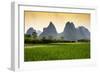 China 10MKm2 Collection - Karst Mountains at sunset - Yangshuo-Philippe Hugonnard-Framed Photographic Print