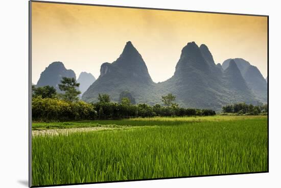 China 10MKm2 Collection - Karst Mountains at sunset - Yangshuo-Philippe Hugonnard-Mounted Photographic Print