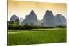 China 10MKm2 Collection - Karst Mountains at sunset - Yangshuo-Philippe Hugonnard-Stretched Canvas