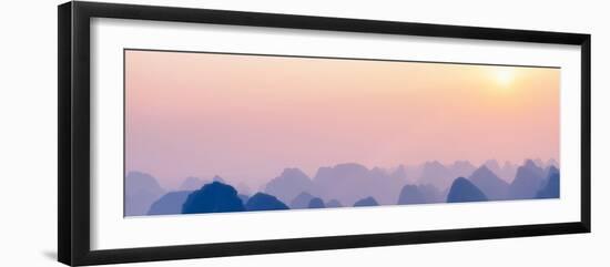 China 10MKm2 Collection - Karst Mountains at sunset - Yangshuo-Philippe Hugonnard-Framed Photographic Print