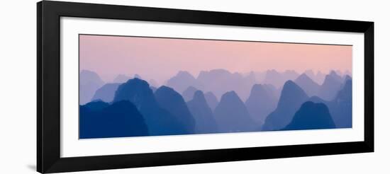 China 10MKm2 Collection - Karst Mountains at sunset - Yangshuo-Philippe Hugonnard-Framed Photographic Print