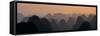 China 10MKm2 Collection - Karst Mountains at sunset - Yangshuo-Philippe Hugonnard-Framed Stretched Canvas