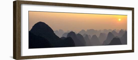 China 10MKm2 Collection - Karst Mountains at sunset - Yangshuo-Philippe Hugonnard-Framed Photographic Print