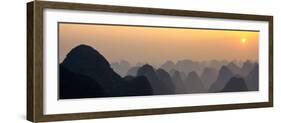 China 10MKm2 Collection - Karst Mountains at sunset - Yangshuo-Philippe Hugonnard-Framed Photographic Print