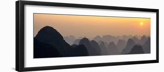 China 10MKm2 Collection - Karst Mountains at sunset - Yangshuo-Philippe Hugonnard-Framed Photographic Print