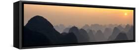 China 10MKm2 Collection - Karst Mountains at sunset - Yangshuo-Philippe Hugonnard-Framed Stretched Canvas