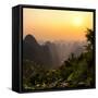 China 10MKm2 Collection - Karst Mountains at Sunset - Yangshuo-Philippe Hugonnard-Framed Stretched Canvas