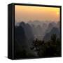 China 10MKm2 Collection - Karst Mountains at Sunset - Yangshuo-Philippe Hugonnard-Framed Stretched Canvas