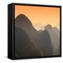 China 10MKm2 Collection - Karst Mountains at Sunset - Yangshuo-Philippe Hugonnard-Framed Stretched Canvas