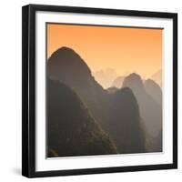 China 10MKm2 Collection - Karst Mountains at Sunset - Yangshuo-Philippe Hugonnard-Framed Photographic Print