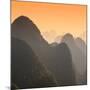 China 10MKm2 Collection - Karst Mountains at Sunset - Yangshuo-Philippe Hugonnard-Mounted Photographic Print