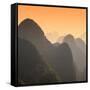 China 10MKm2 Collection - Karst Mountains at Sunset - Yangshuo-Philippe Hugonnard-Framed Stretched Canvas