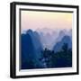 China 10MKm2 Collection - Karst Mountains at Sunset - Yangshuo-Philippe Hugonnard-Framed Photographic Print