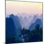 China 10MKm2 Collection - Karst Mountains at Sunset - Yangshuo-Philippe Hugonnard-Mounted Photographic Print