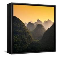 China 10MKm2 Collection - Karst Mountains at Sunset - Yangshuo-Philippe Hugonnard-Framed Stretched Canvas