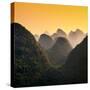 China 10MKm2 Collection - Karst Mountains at Sunset - Yangshuo-Philippe Hugonnard-Stretched Canvas