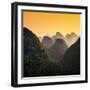 China 10MKm2 Collection - Karst Mountains at Sunset - Yangshuo-Philippe Hugonnard-Framed Photographic Print