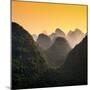 China 10MKm2 Collection - Karst Mountains at Sunset - Yangshuo-Philippe Hugonnard-Mounted Photographic Print