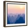 China 10MKm2 Collection - Karst Mountains at Sunset - Yangshuo-Philippe Hugonnard-Framed Photographic Print