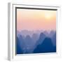 China 10MKm2 Collection - Karst Mountains at Sunset - Yangshuo-Philippe Hugonnard-Framed Photographic Print