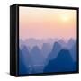 China 10MKm2 Collection - Karst Mountains at Sunset - Yangshuo-Philippe Hugonnard-Framed Stretched Canvas