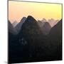 China 10MKm2 Collection - Karst Mountains at Sunset - Yangshuo-Philippe Hugonnard-Mounted Premium Photographic Print