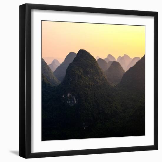 China 10MKm2 Collection - Karst Mountains at Sunset - Yangshuo-Philippe Hugonnard-Framed Photographic Print