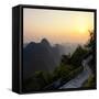 China 10MKm2 Collection - Karst Mountains at Sunset - Yangshuo-Philippe Hugonnard-Framed Stretched Canvas