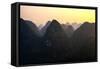 China 10MKm2 Collection - Karst Mountains at sunset - Yangshuo-Philippe Hugonnard-Framed Stretched Canvas