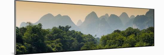 China 10MKm2 Collection - Karst Mountains at sunset - Yangshuo-Philippe Hugonnard-Mounted Photographic Print