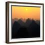 China 10MKm2 Collection - Karst Mountains at Sunset - Yangshuo-Philippe Hugonnard-Framed Photographic Print