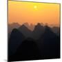 China 10MKm2 Collection - Karst Mountains at Sunset - Yangshuo-Philippe Hugonnard-Mounted Photographic Print