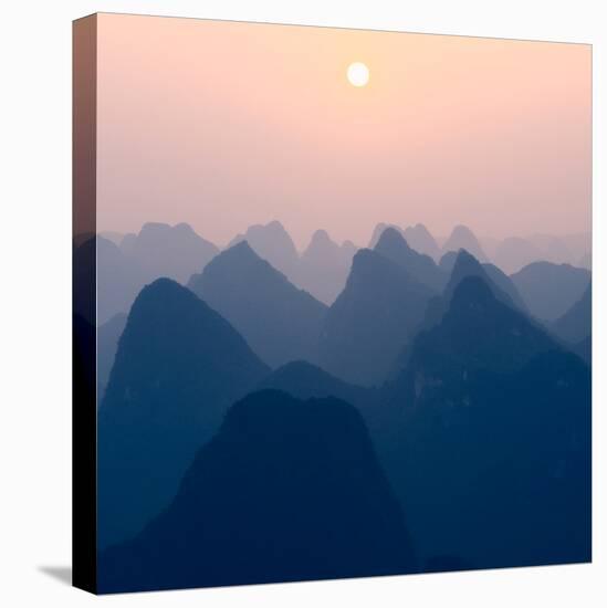 China 10MKm2 Collection - Karst Mountains at Sunset - Yangshuo-Philippe Hugonnard-Stretched Canvas