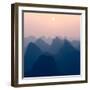 China 10MKm2 Collection - Karst Mountains at Sunset - Yangshuo-Philippe Hugonnard-Framed Photographic Print