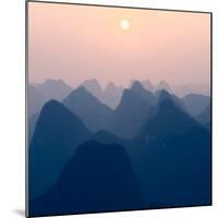 China 10MKm2 Collection - Karst Mountains at Sunset - Yangshuo-Philippe Hugonnard-Mounted Photographic Print