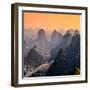 China 10MKm2 Collection - Karst Mountains at Sunset - Yangshuo-Philippe Hugonnard-Framed Photographic Print