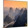 China 10MKm2 Collection - Karst Mountains at Sunset - Yangshuo-Philippe Hugonnard-Mounted Photographic Print