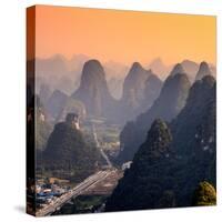 China 10MKm2 Collection - Karst Mountains at Sunset - Yangshuo-Philippe Hugonnard-Stretched Canvas