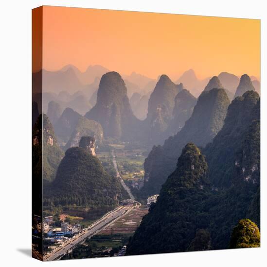 China 10MKm2 Collection - Karst Mountains at Sunset - Yangshuo-Philippe Hugonnard-Stretched Canvas