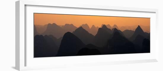 China 10MKm2 Collection - Karst Mountains at sunset - Yangshuo-Philippe Hugonnard-Framed Photographic Print