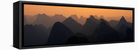 China 10MKm2 Collection - Karst Mountains at sunset - Yangshuo-Philippe Hugonnard-Framed Stretched Canvas