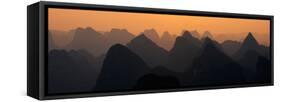 China 10MKm2 Collection - Karst Mountains at sunset - Yangshuo-Philippe Hugonnard-Framed Stretched Canvas