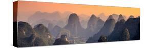 China 10MKm2 Collection - Karst Mountains at sunset - Yangshuo-Philippe Hugonnard-Stretched Canvas