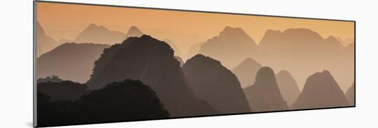 China 10MKm2 Collection - Karst Mountains at sunset - Yangshuo-Philippe Hugonnard-Mounted Photographic Print