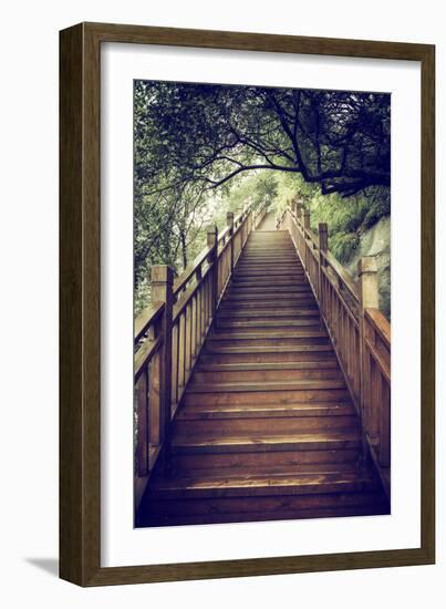 China 10MKm2 Collection - Mountain Woooden Staircase-Philippe Hugonnard-Framed Photographic Print