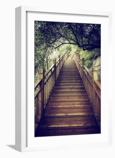 China 10MKm2 Collection - Mountain Woooden Staircase-Philippe Hugonnard-Framed Photographic Print