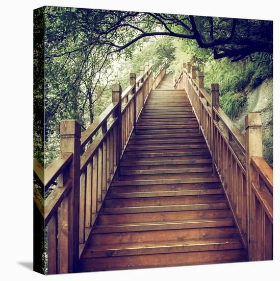 China 10MKm2 Collection - Mountain Woooden Staircase-Philippe Hugonnard-Stretched Canvas